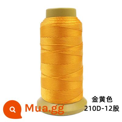 Máy may chủ đề hộ gia đình lớn cuộn da sợi handmade sợi nylon cường độ cao lụa màu sáng sợi tơ jeans sợi dày - Vàng 210D12[600D]