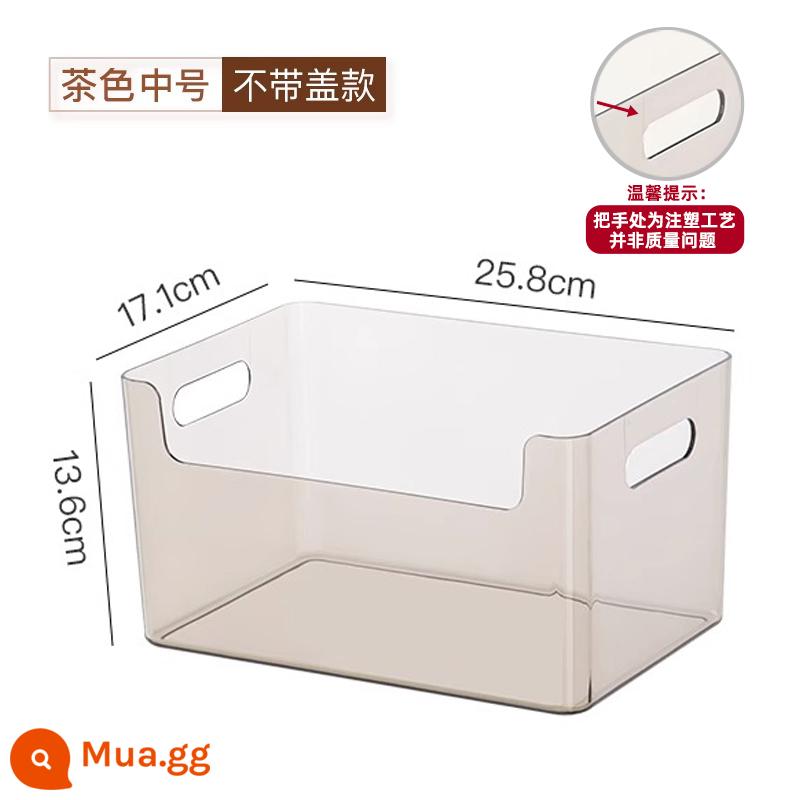 Taili Để Bàn Hộp Bảo Quản Acrylic Trong Suốt Hộp Bếp Ăn Nhẹ Giỏ Đựng Mỹ Phẩm Mặt Nạ Hoàn Thiện Hộp - Màu nâu vừa-không có bìa