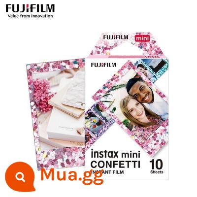 Giấy ảnh Fuji Polaroid 3 inch mini8/9/11/7s/25/50/70/90/liplay giấy ảnh viền trắng - Ngôn ngữ hoa 10 hình + dán góc