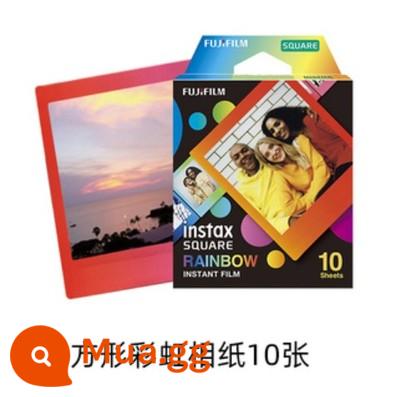 Fuji Polaroid Giấy Ảnh Vuông SQUARE SQ1 SQ6 SQ10 SQ20 SP3 Giấy Ảnh Ren Viền Trắng - Miếng dán góc vuông cầu vồng +