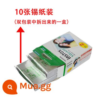 Fuji Polaroid Giấy Ảnh Vuông SQUARE SQ1 SQ6 SQ10 SQ20 SP3 Giấy Ảnh Ren Viền Trắng - 10 cạnh trắng (đóng gói trong giấy thiếc) + miếng dán góc