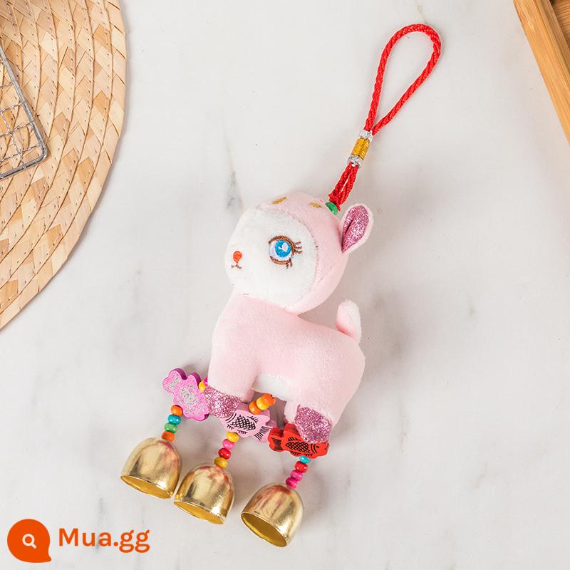 Đôn Hoàng lạc đà chuông handmade DIY chuông gió đồ chơi du lịch lưu niệm tốt lành hạnh phúc gói trang sức trang trí - Hồng 2 chú hươu chín màu dễ thương