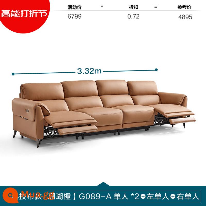 Nội Thất Gia Đình Lin's Phòng Khách Công Nghệ Đơn Giản Hiện Đại Sofa Vải Điện Đa Năng Có Thể Điều Chỉnh Hàng Thẳng Lin's Wood Industry - [Phong cách vải kỹ thuật | Màu cam san hô] G089-Một người độc thân*2+người độc thân bên trái+người độc thân bên phải