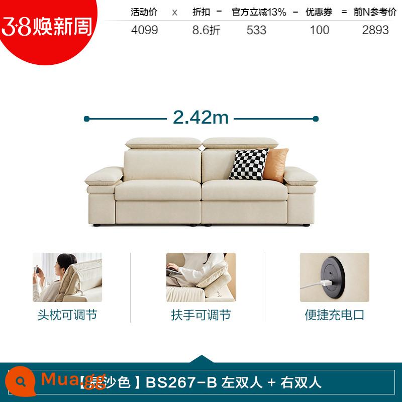 Lâm Nhà Hiện Đại Đơn Giản Mèo Xước Sofa Vải Phòng Khách Đa Năng Công Nghệ Vải Mới Lâm Của Gỗ ngành BS267 - [Màu Chensha] BS267-B đôi trái + đôi phải