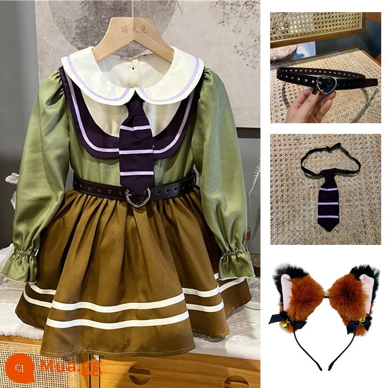 Judy Thỏ Cảnh Sát Cos Quần Áo Bé Gái Đầm Công Chúa Lolita Đầm Xuân Hè Sinh Nhật Cho Bé Đầm Pettiskirt - Váy dài tay + thắt lưng Nick Fox