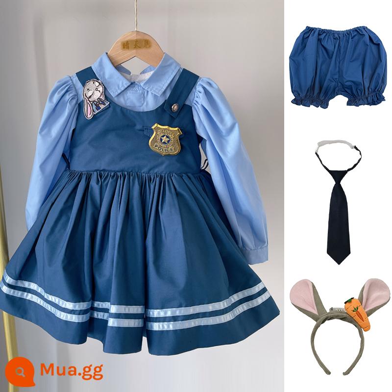 Judy Thỏ Cảnh Sát Cos Quần Áo Bé Gái Đầm Công Chúa Lolita Đầm Xuân Hè Sinh Nhật Cho Bé Đầm Pettiskirt - váy dài tay