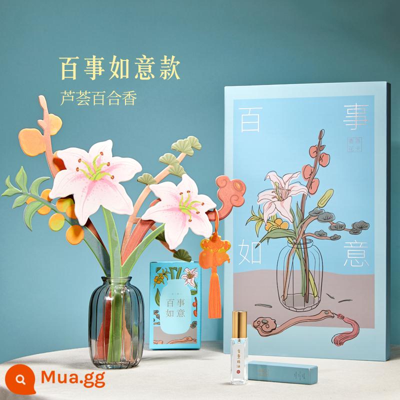 Tử Cấm Thành Taobao văn hóa và sáng tạo nước hoa thẻ bình hoa bộ hộp quà tặng trang trí nội thất trái tim cô gái tân gia quà tặng sinh nhật - Pepsi Như Ý·Bộ thiệp hoa