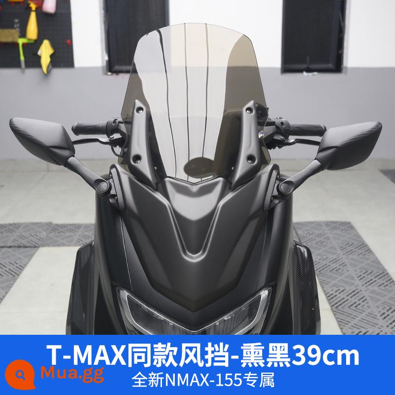 22 Yamaha NMAX155 sửa đổi kính chắn gió phía sau gương phía trước giá đỡ bộ nâng kính tmax kit - Kính chắn gió đen 39cm + gương chiếu hậu TMAX cùng kiểu kính chắn gió