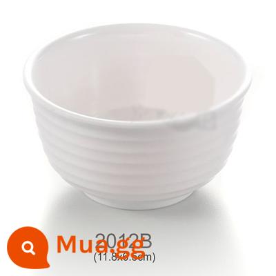 Bát cơm trắng phòng ăn bộ đồ ăn melamine giả sứ nhựa bát nhỏ chống rơi hàn quốc cá tính sáng tạo bát hộ gia đình - 2012B