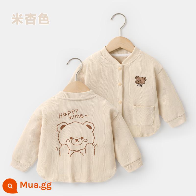 Quần áo trẻ em, áo khoác cardigan dệt kim, quần áo mùa xuân, phong cách xuân thu, bé trai, trẻ mới biết đi, 1 tuổi, bé gái, áo sơ mi cho bé - 5 Y8217 mét màu hoa mai