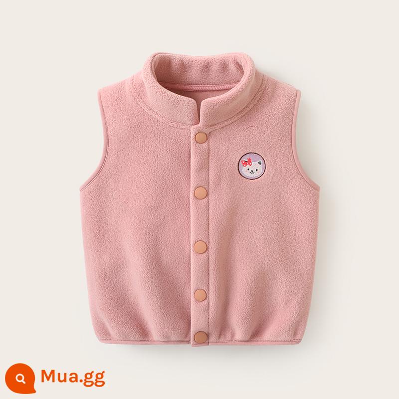 Quần áo trẻ em cardigan nhung vest thu đông quần áo thu đông bé trai bé gái trẻ em trẻ em triều Y7657 - Hồng