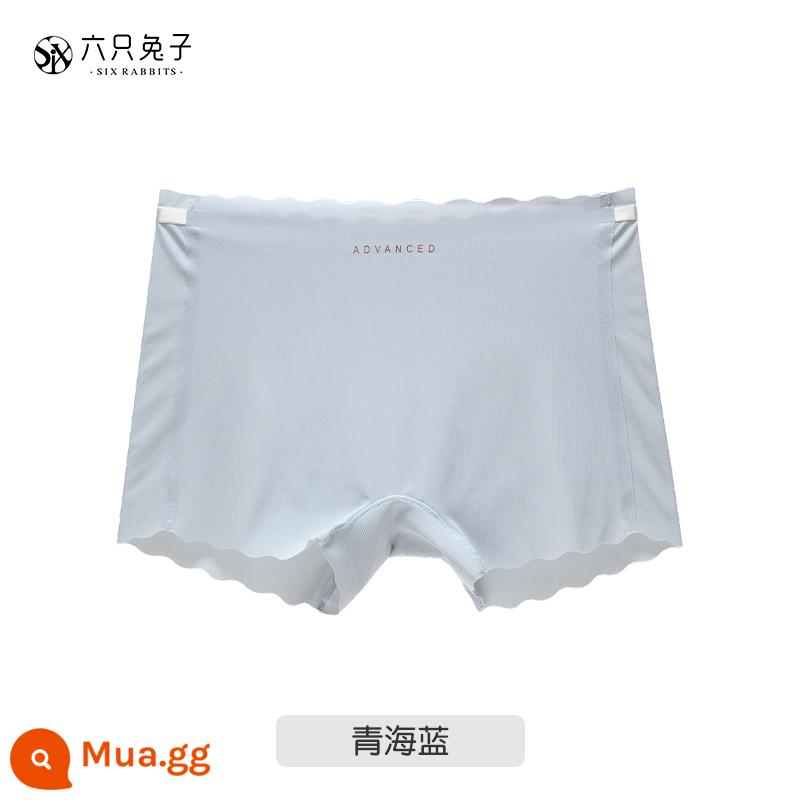 Sáu Thỏ Băng Lụa Liền Mạch An Toàn Quần Quần Lót Nữ Thoải Mái Thoáng Khí Đáy Cotton Mềm Chống Lộ Quần Lót - thanh hải xanh