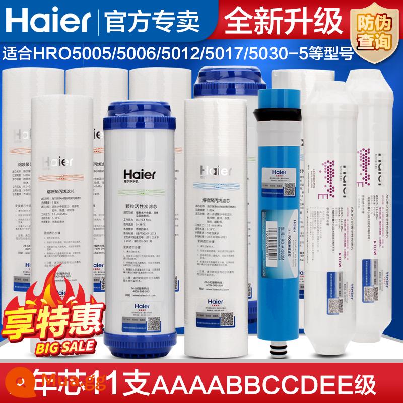 Lõi lọc máy lọc nước Haier HRO5030-5A C 5017 5005 5006 50-DA3 DC3 lõi lọc gốc - Gói 2 năm có tổng cộng 11 lõi