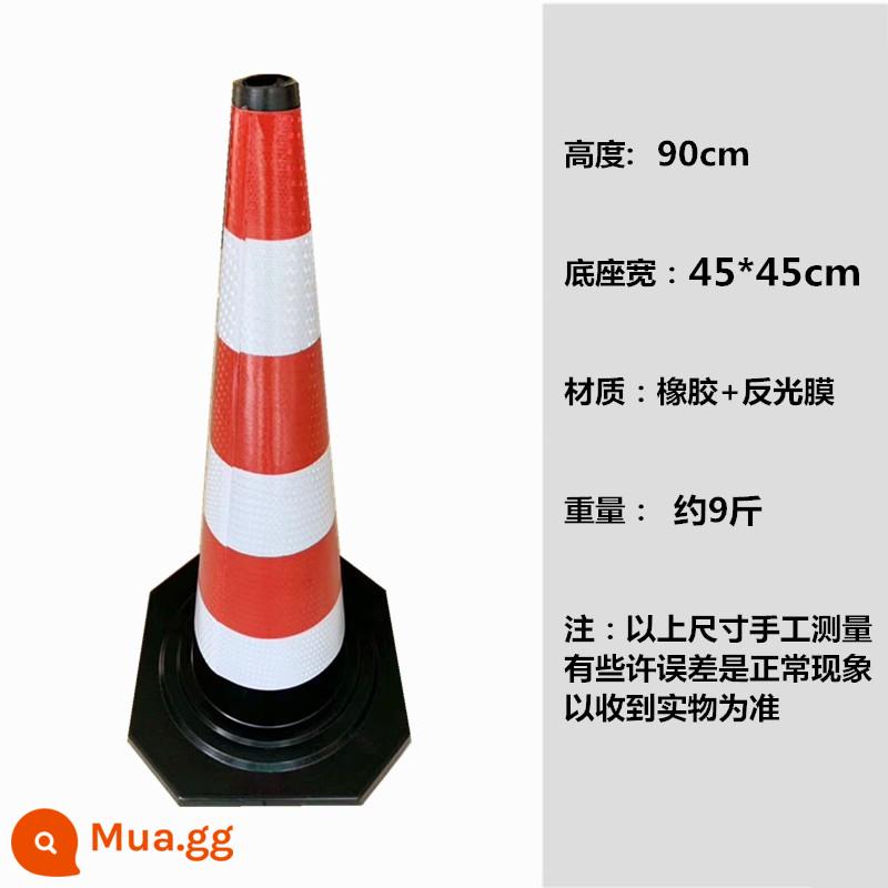 Cao Su 70CM Đường Nón 50CM Kem Nón Phản Quang Nón 90CM Nón Giao Thông An Toàn Rào Chắn Cô Lập Bến Tàu - Nón đường cao su 90CM: 9 pound