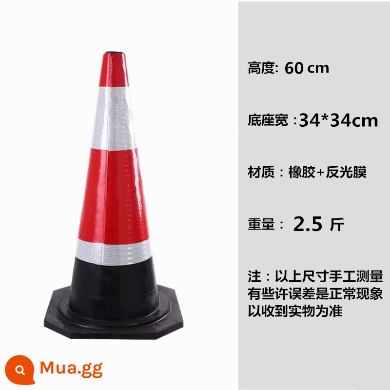 Cao Su 70CM Đường Nón 50CM Kem Nón Phản Quang Nón 90CM Nón Giao Thông An Toàn Rào Chắn Cô Lập Bến Tàu - Nón đường cao su 60CM: 2,5 catties