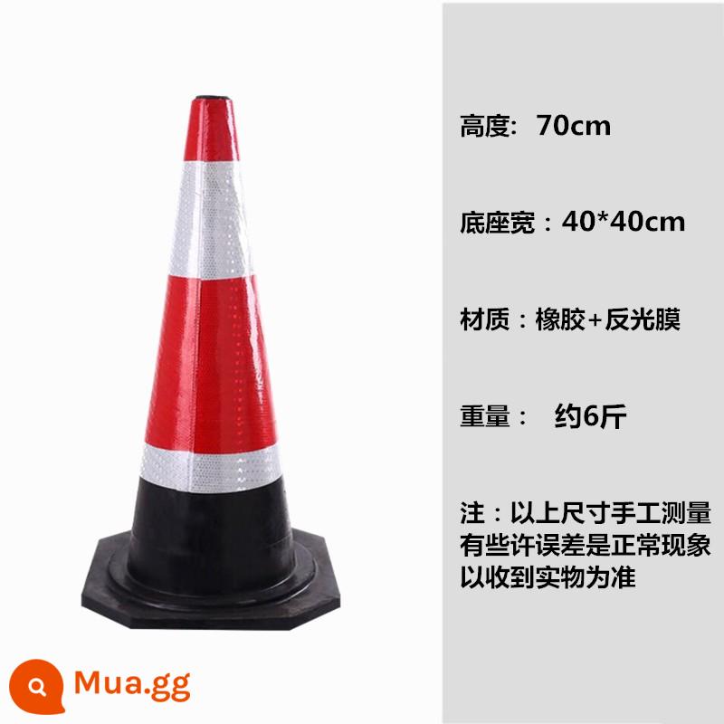 Cao Su 70CM Đường Nón 50CM Kem Nón Phản Quang Nón 90CM Nón Giao Thông An Toàn Rào Chắn Cô Lập Bến Tàu - Nón đường cao su 70CM: 6 catties