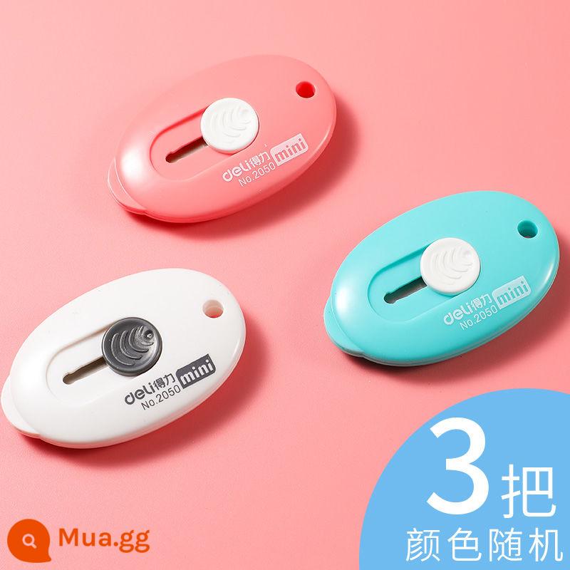 Mini Mạnh Mẽ Nghệ Thuật Dao Bung Gói Thể Hiện Dao Gói Dụng Cụ Mở Di Động Cắt Bằng Thép Không Gỉ Trắng Tự Động Thu Nhỏ - [Ba vòng tròn bíp] Màu sắc ngẫu nhiên