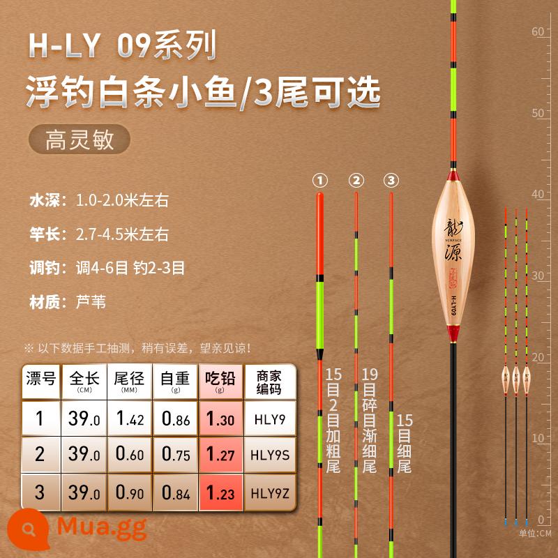 Phao sậy Xiaofengxian Longyuan độ nhạy cao nhẹ miệng cá diếc phao sậy đậm và bắt mắt phao cá lớn đích thực - (Dùng câu cá sọc trắng nhỏ) Chì ≈ 1,3 gram [3 đuôi tùy chọn] H-LY09