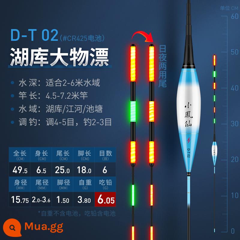 Phao cá chép bạc Xiaofengxian vật thể lớn phao phát sáng cắn móc thay đổi màu sắc ngày và đêm lưỡng dụng táo bạo bắt mắt phao tầm xa - D-T02 Ăn chì 6.05/5.95g cá trắm cỏ