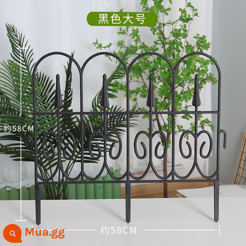 Hàng rào nhựa PVC gia cố lan can hàng rào sân vườn giường hoa hàng rào cách ly sân hàng rào trường học ngoài trời - Model xuất khẩu nâng cấp [58*50] màu đen