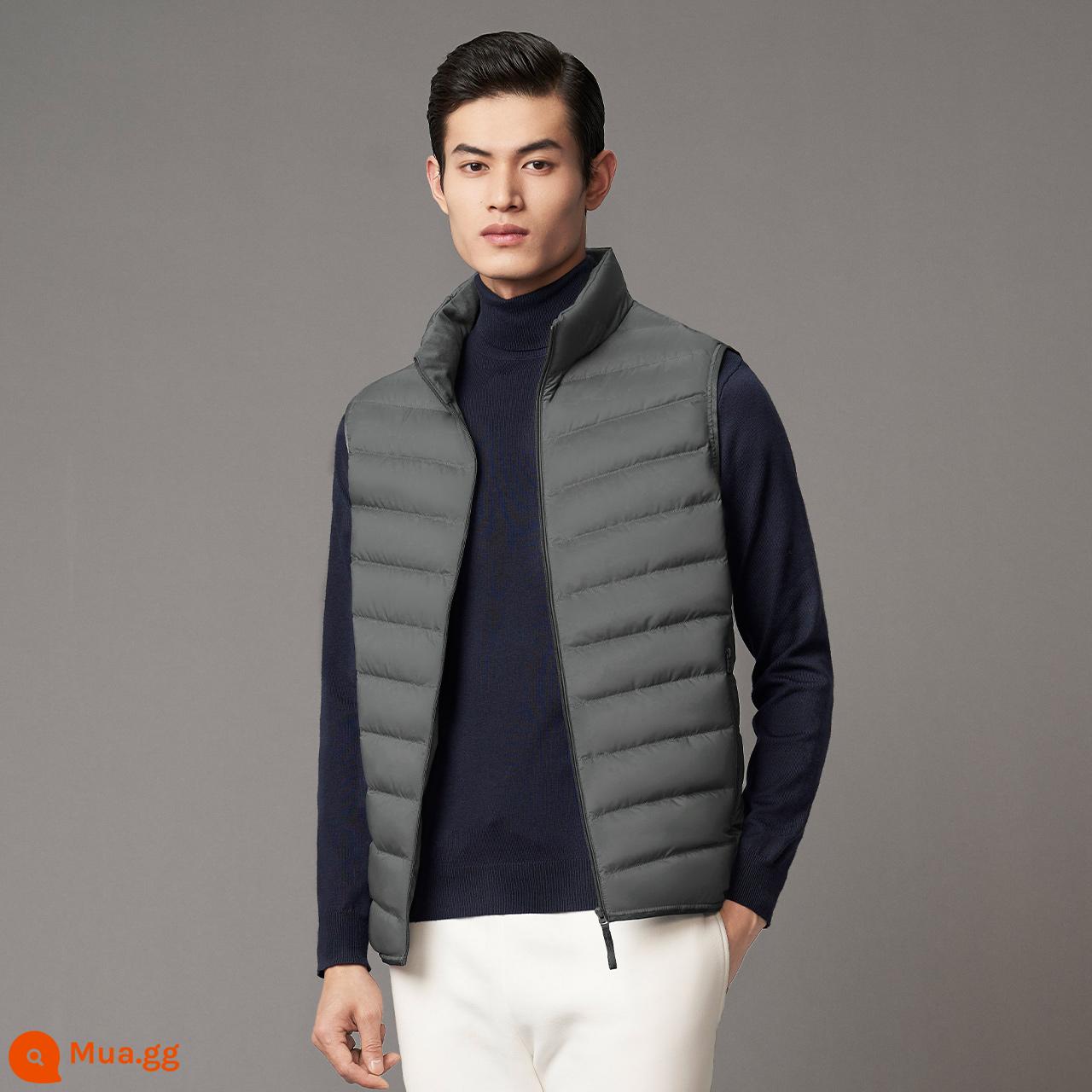 Bosideng Xuống Áo Vest Nam Mùa Đông Mới Cổ Đứng Mỏng Ngắn Áo Vest - Lặn xanh 4281