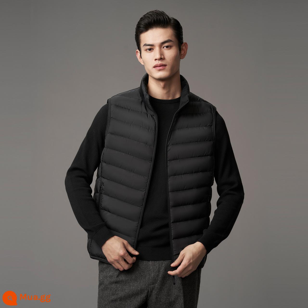 Bosideng Xuống Áo Vest Nam Mùa Đông Mới Cổ Đứng Mỏng Ngắn Áo Vest - đen 8056