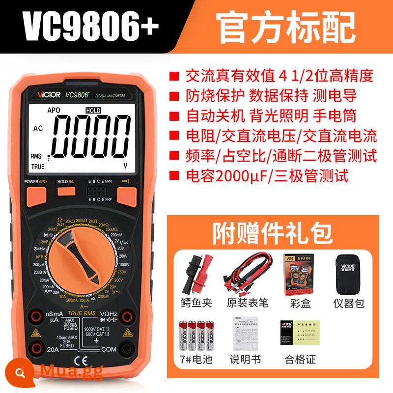 Máy đo vạn năng Victory kỹ thuật số độ chính xác cao hoàn toàn tự động thông minh VC890C+D máy đo vạn năng sửa chữa thợ điện máy đo đa năng - Cấu hình tiêu chuẩn VC9806+ [độ chính xác cao 4 chữ số rưỡi.]