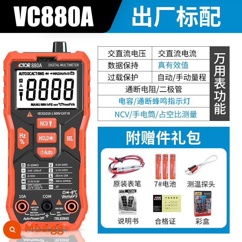 Máy đo vạn năng Victory kỹ thuật số độ chính xác cao hoàn toàn tự động thông minh VC890C+D máy đo vạn năng sửa chữa thợ điện máy đo đa năng - Kiểm tra hoàn toàn tự động VC880A [Đèn pin NCV. True RMS 45% khách hàng lựa chọn]