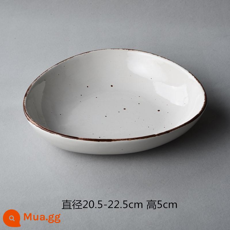 Nghệ sĩ 8 inch cá tính Bộ đồ ăn Nhật Bản đĩa phương Tây sáng tạo đĩa sứ hộ gia đình đĩa tròn bít tết đĩa đĩa ăn tối - Cam 79