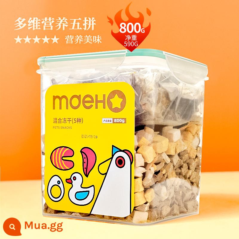 Hạt lớn đông khô xô mèo snack lông mang gà hạt lông thú cưng mỡ cá hồi ức gà non dinh dưỡng cho chó - Thịt tươi đông khô dinh dưỡng Big Meat 5 gói 800g (thịt tươi cao cấp)