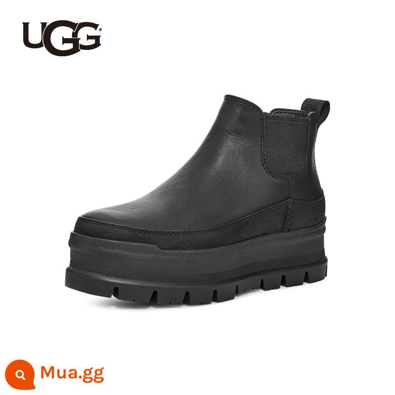 UGG2022 mùa thu đông giày bốt nữ mới nhấn màu giản dị thoải mái hợp thời trang giày cổ ngắn đế dày màu nude 1130490 - BLK | đen