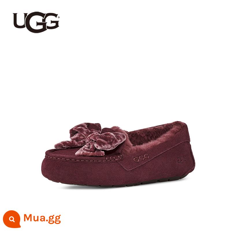 UGG2022 mùa thu đông mới cho nữ giày đế phẳng nhung xếp ly nơ nơ đơn giản và thoải mái 1138650 - WGRP | Nho tím dại