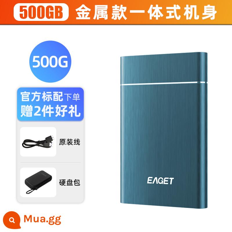 Yijie Disk Disk di động 1T cao tốc 2tb Máy tính lớn -Capacity Máy tính bên ngoài Điện thoại di động TIÊU CHU - 500GB [kim loại màu xanh lam] chống rơi và chống sốc*Bảo hành chung toàn quốc