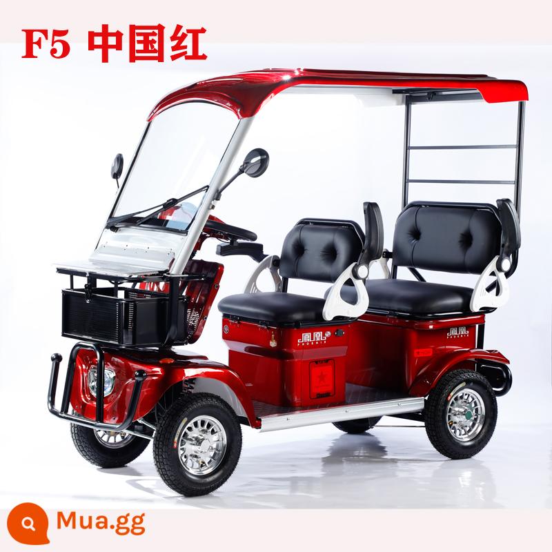 Xe bốn bánh điện Phoenix dùng gia đình, xe scooter người lớn dành cho người trung niên và người già, xe minibus người lớn đưa đón trẻ em, xe điện bốn bánh - F5 Bridge Red 800w động cơ pin lithium 48v20a