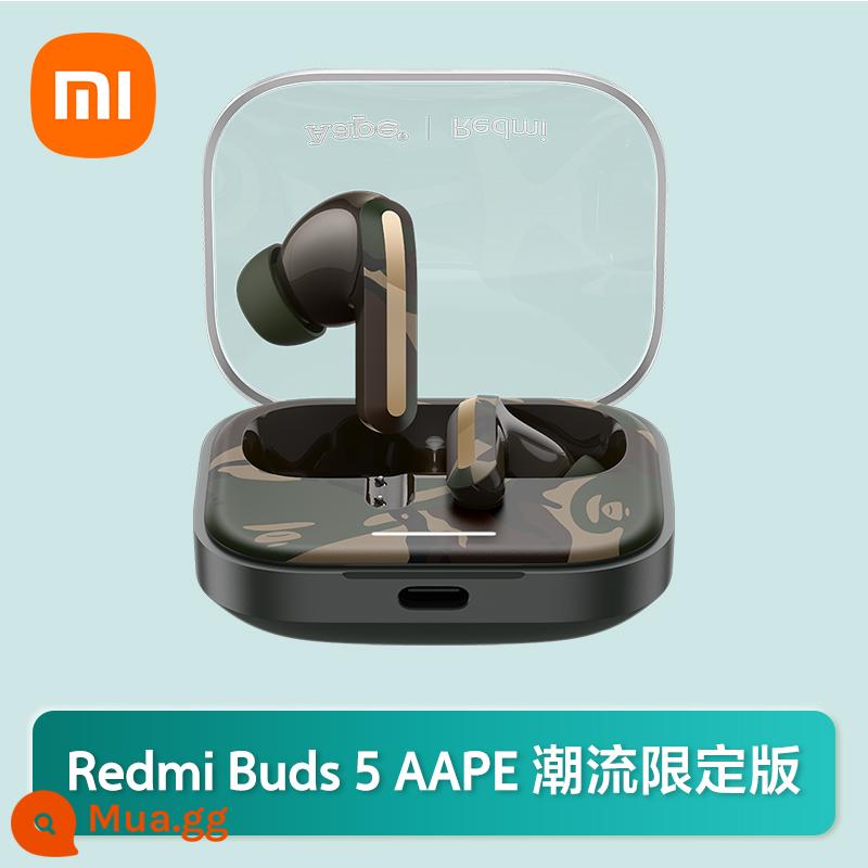 Sản phẩm mới Xiaomi RedmiBuds5 Tai nghe Bluetooth không dây Redmi Tai nghe nhét tai giảm tiếng ồn 46dB 2024 Thể thao phổ biến - [Phiên bản giới hạn hợp thời trang AAPE]Redmi Buds 5