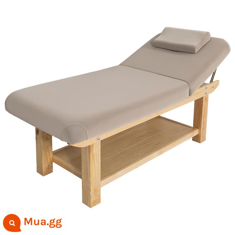 Điện nâng cao su gỗ chắc chắn giường làm đẹp thẩm mỹ viện chuyên dụng giường massage giường massage giường vật lý trị liệu giường thêu hình xăm - Mô hình lỗ đầu PU sợi nhỏ màu xám với đầu được làm nóng