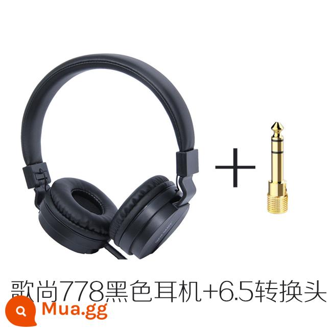 Tai nghe nhạc máy tính đeo đầu chuyên nghiệp GORSUN/Song Shang GS-778 Tai nghe màn hình ống thổi điện Yajia Roland - Tai nghe màu đen + bộ chuyển đổi 6.5