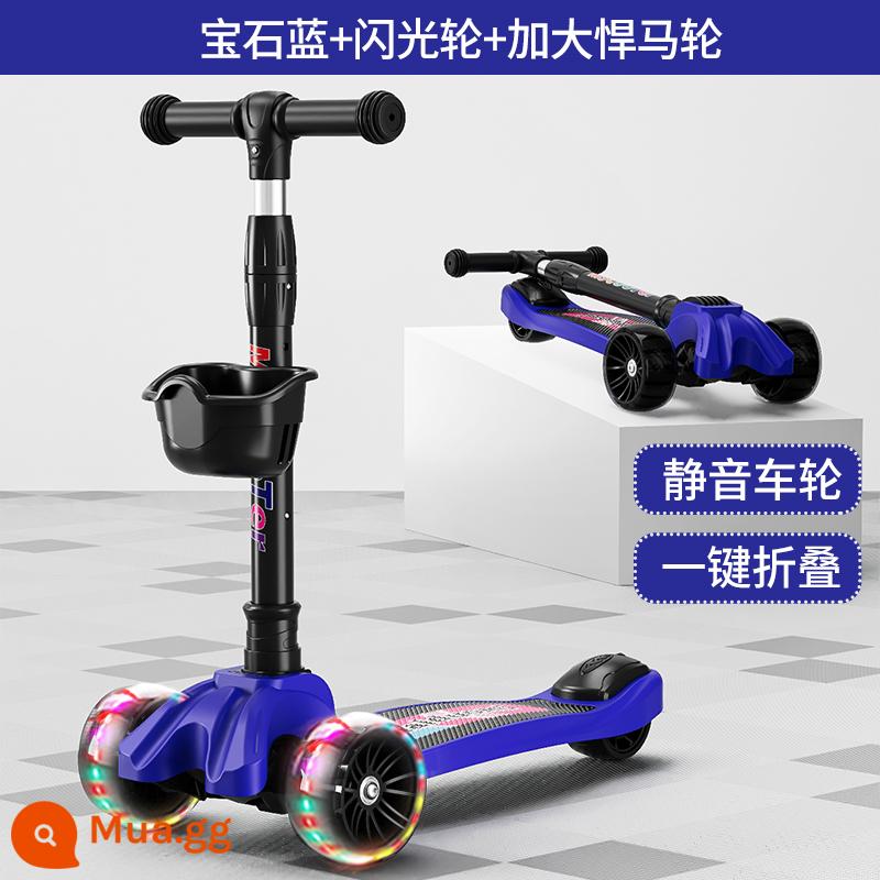 Xe Scooter cho bé 1-3-6-12 tuổi xe đạp trẻ em mẫu gấp bé trai và bé gái xe trơn cho bé - Xanh sapphire/Bánh xe Hummer/-lễ