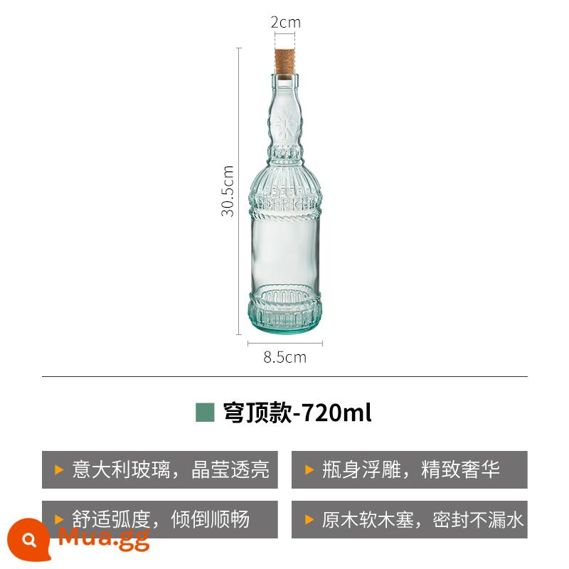 Bormioli Ý Nhập khẩu Glass Diquot Chai Nhà bếp Chai dầu lớn Chai Tổ Tủ Dầu - Kiểu vòm-720ml