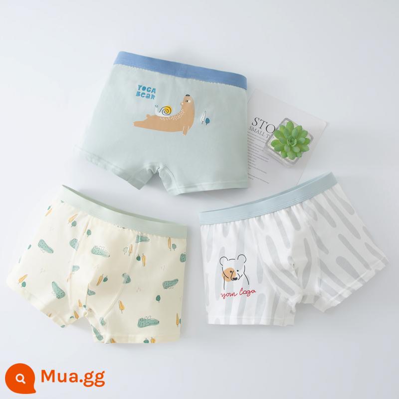 Quần lót trẻ em Babudou cotton bốn góc quần lót bé trai trung và lớn trẻ em quần đùi cotton bé trai trẻ trung - Mã tiêu chuẩn Lutongmeng 7921