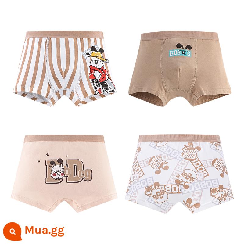 Quần lót trẻ em Babudou cotton bốn góc quần lót bé trai trung và lớn trẻ em quần đùi cotton bé trai trẻ trung - 90522 Một kích thước quá nhỏ