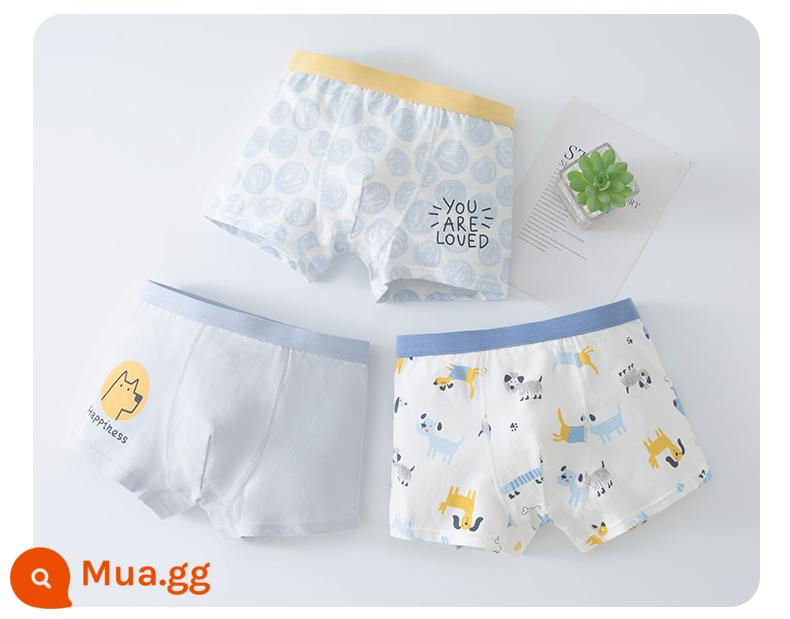 Quần lót trẻ em Babudou cotton bốn góc quần lót bé trai trung và lớn trẻ em quần đùi cotton bé trai trẻ trung - Mã tiêu chuẩn Lutongmeng 7918