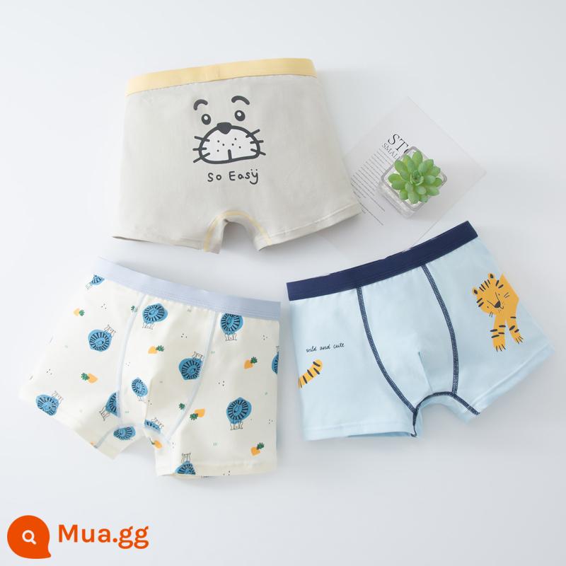 Quần lót trẻ em Babudou cotton bốn góc quần lót bé trai trung và lớn trẻ em quần đùi cotton bé trai trẻ trung - Mã tiêu chuẩn Lutongmeng 7919