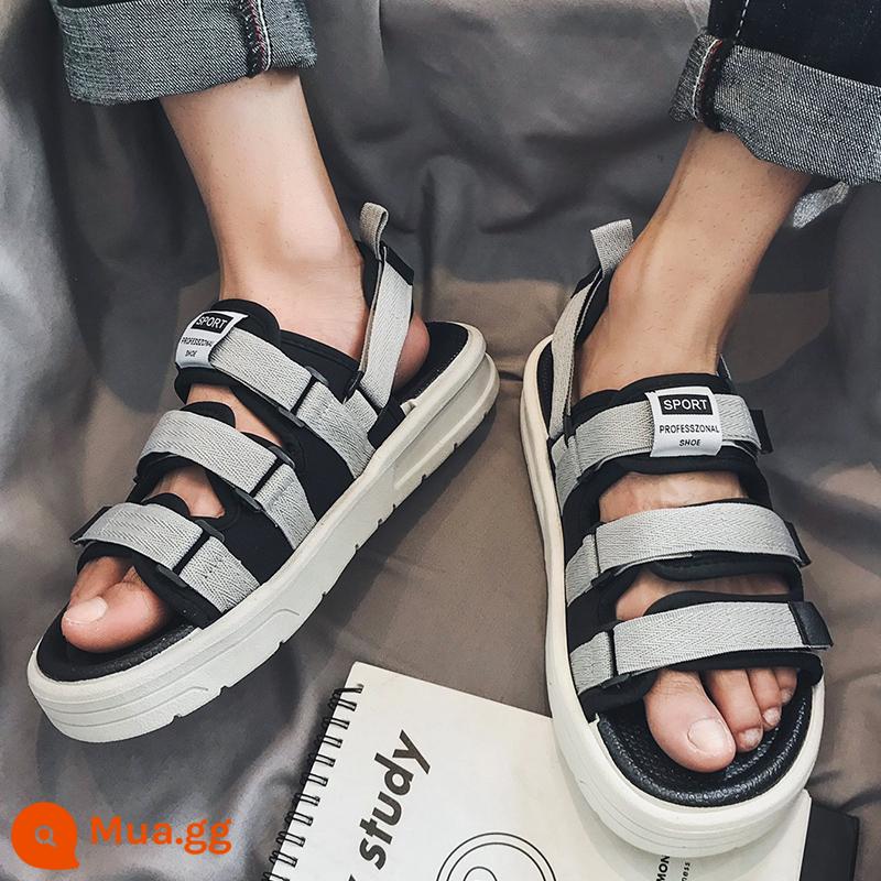 Giày Sandal Nam Mùa Hè 2023 Xu Hướng Mới Ngoài Trời Khử Mùi Giày Đi Biển Nam Lái Xe Đế Mềm Chống Trơn Trượt - Xám [Thời trang]