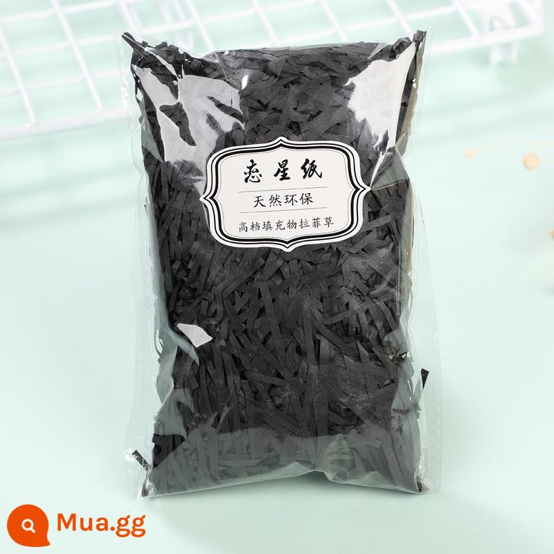 Trang Trí Hộp Quà Raffia Làm Đầy Giấy Vụn Mảnh Lụa Sáng Tạo Bộ Đồ Giường Cỏ Vật Liệu Trang Trí Bao Bì - Giấy lụa cao cấp màu đen