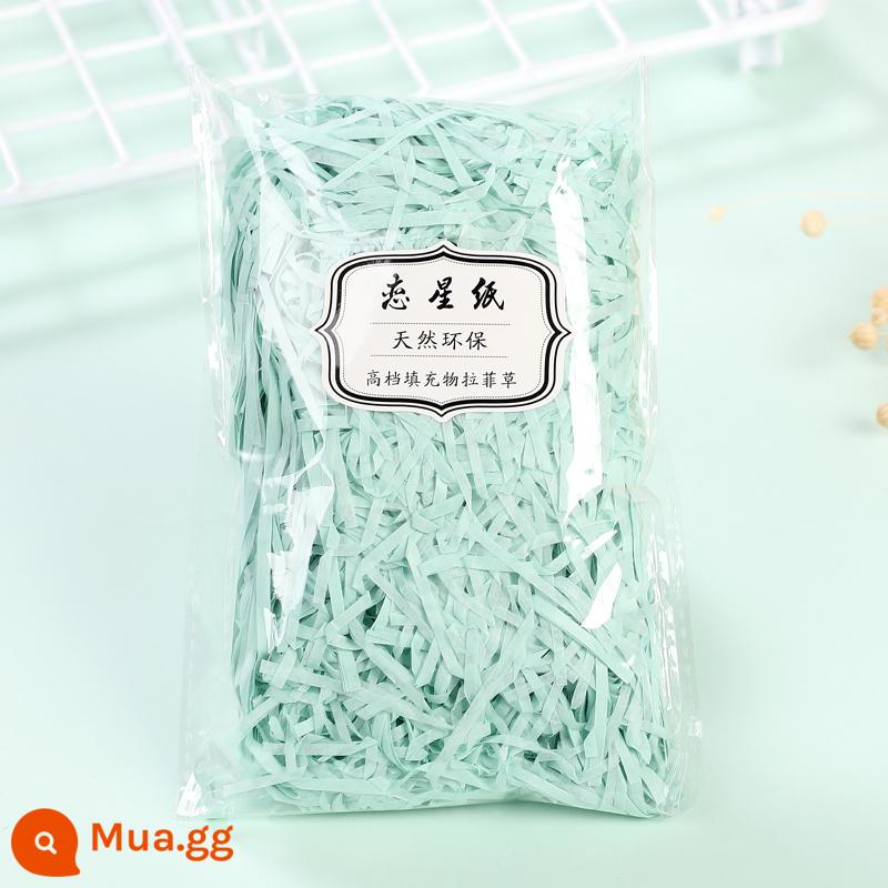 Trang Trí Hộp Quà Raffia Làm Đầy Giấy Vụn Mảnh Lụa Sáng Tạo Bộ Đồ Giường Cỏ Vật Liệu Trang Trí Bao Bì - Giấy lụa xanh cao cấp