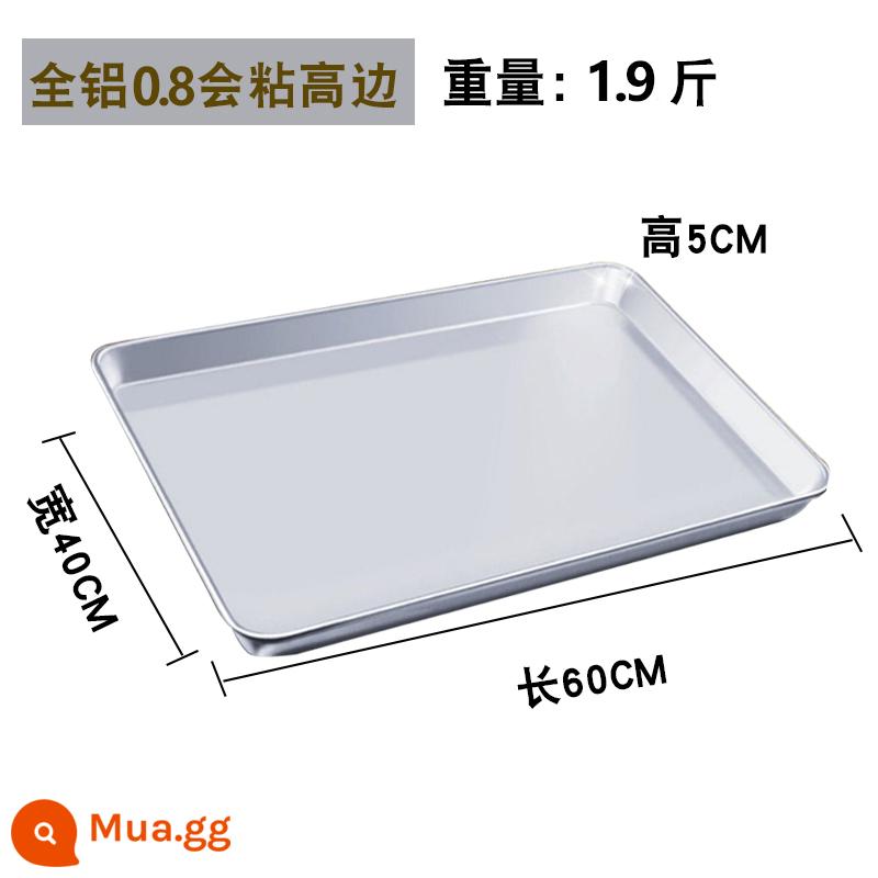 Chảo nướng chống dính thương mại hình chữ nhật 60x40 thực phẩm cấp bánh bánh mì chống dính chậu nhôm khuôn nướng bánh cho lò nướng - [Chảo nướng toàn nhôm] dày 0.8 60*40*5