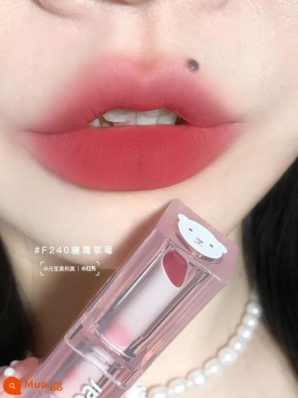 pinkbear lip men Kulomi Sanrio Melody bong bóng chung Pique gấu ngọc trai gương son môi Pico - Đỏ F240# Dâu Tây Mờ