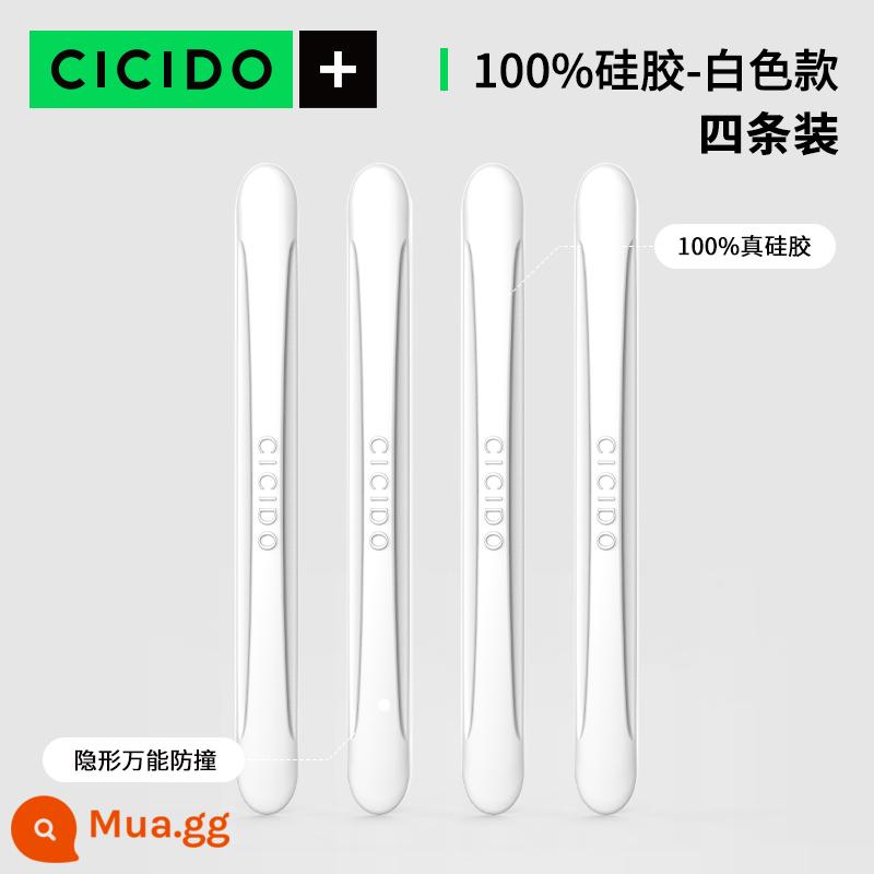 CICIDO cửa xe dải chống va chạm silicone chống va chạm dán cửa bên gương chiếu hậu chống trầy xước dải hiện vật - Model màu trắng [bảo vệ cửa xe-4 gói] 100% silicone