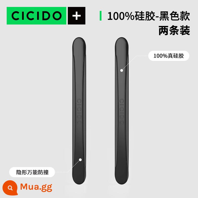 CICIDO cửa xe dải chống va chạm silicone chống va chạm dán cửa bên gương chiếu hậu chống trầy xước dải hiện vật - Mẫu màu đen [Gói 2 miếng dán gương chiếu hậu] 100% silicone